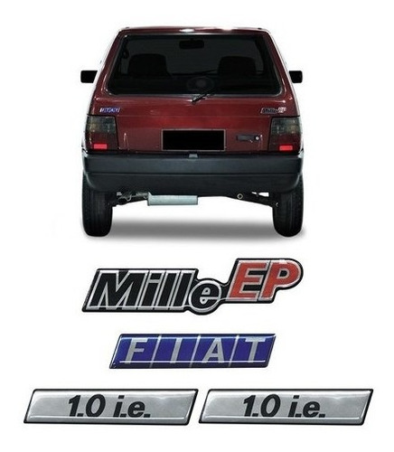 Kit Adesivos Fiat Uno Mille Ep 1.0 I.e Emblemas Resinado